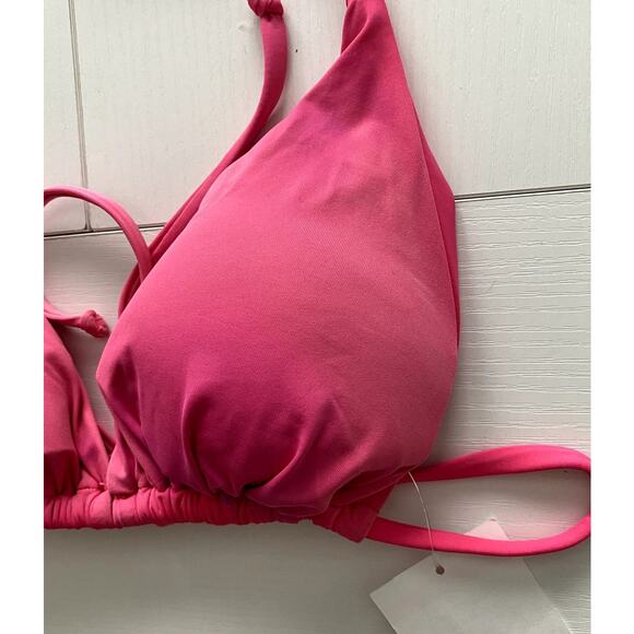 NWT Becca String Bikini Top in Pink Size Medium Possible Defects Discoloration - Picture 4 of 8